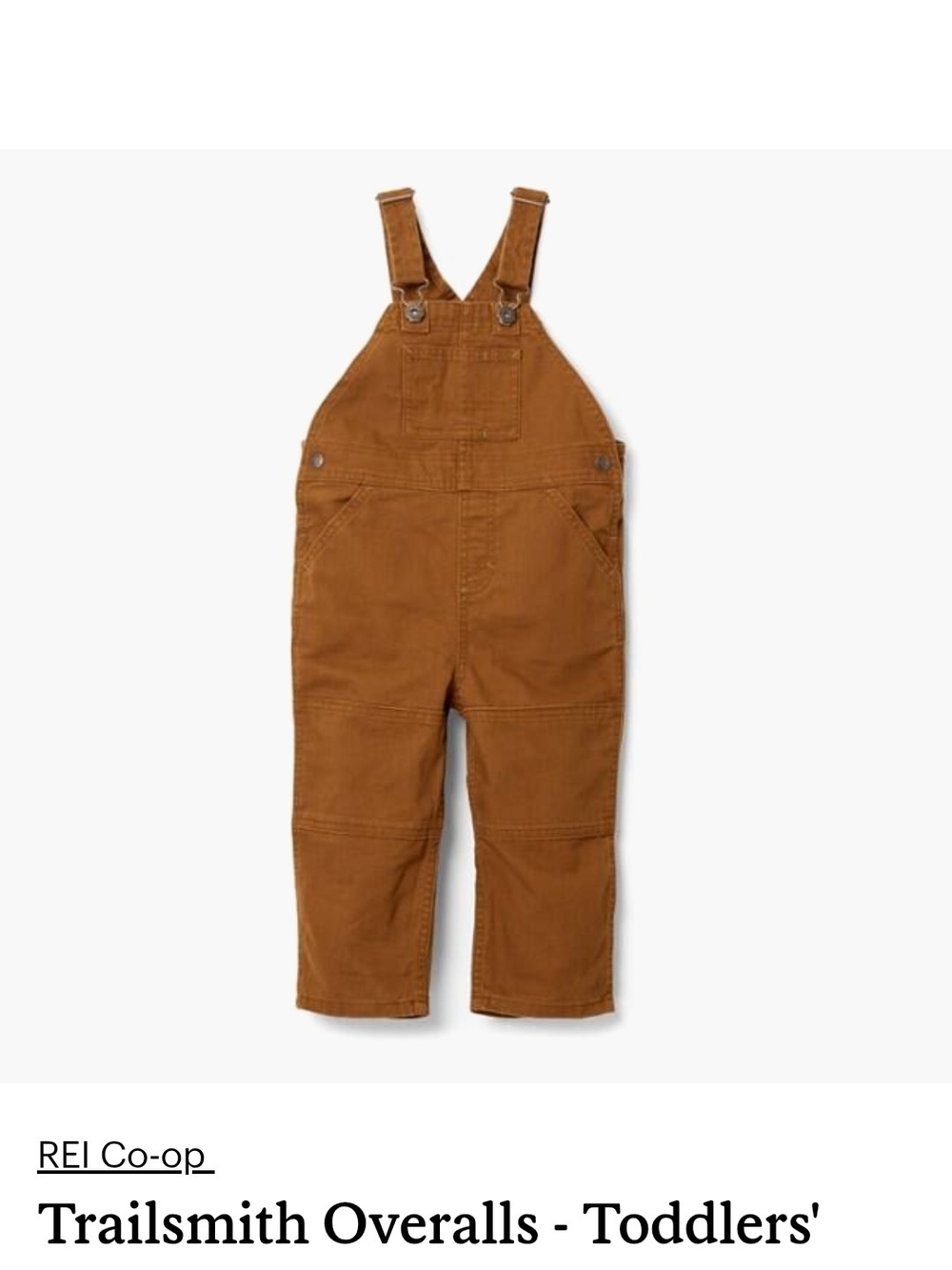 NWT REI Co-op Trailsmith Overalls 3T Walrus Brown Toddler Workwear